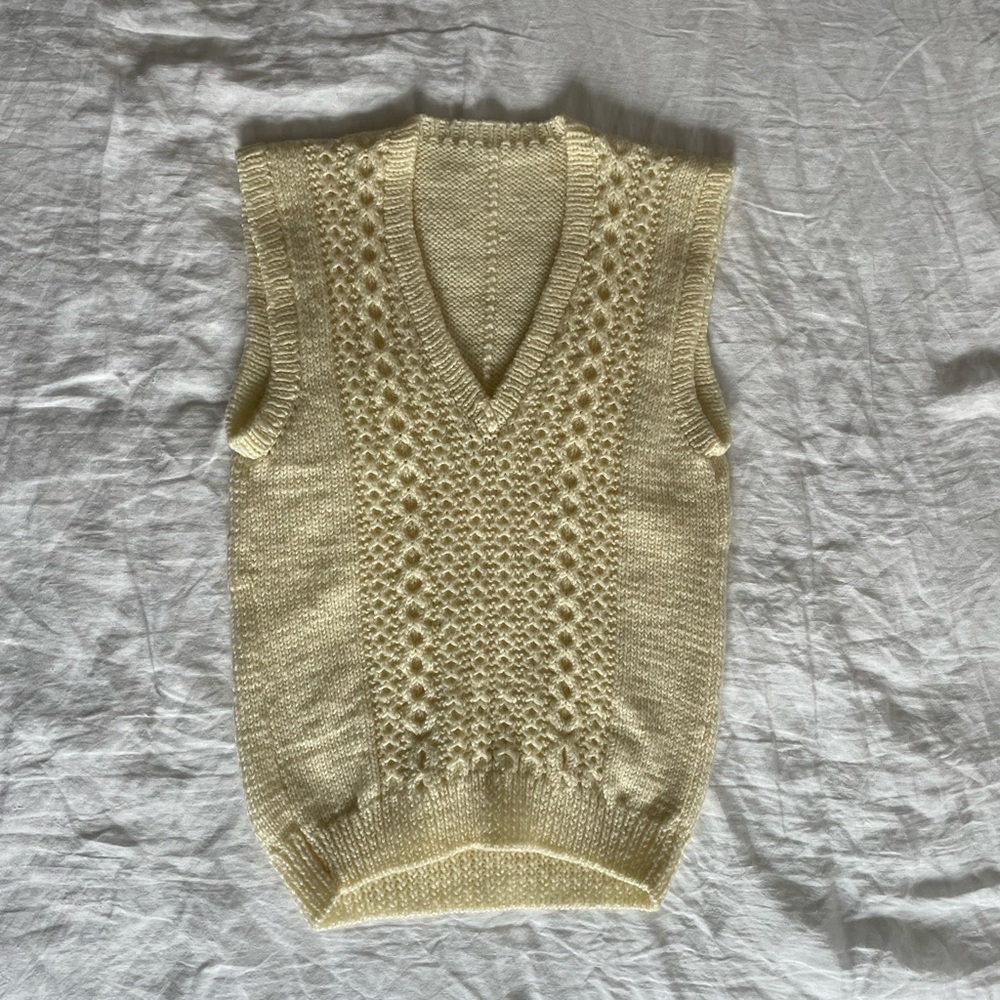 vintage cream sweater vest